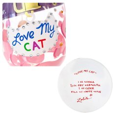 画像3: 【地域限定 送料無料】【LOLITA ロリータ ワイングラス LOVE MY CAT 】ハンドペイントグラス 猫 ねこ ポップ キュート ワイン グラス 誕生日 贈答品 贈り物 誕生日 結婚記念日 周年記念日 結婚祝い 友達 プレゼント ギフト おしゃれ オシャレ メッセージカード 20歳 お祝い 肉球 (3)